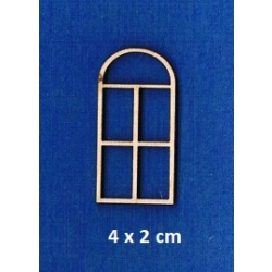SKLEJKA #3mm Okno 4x2cm ,okienko, rama okna , półłuk 4x2cm ( nr 3) 0101